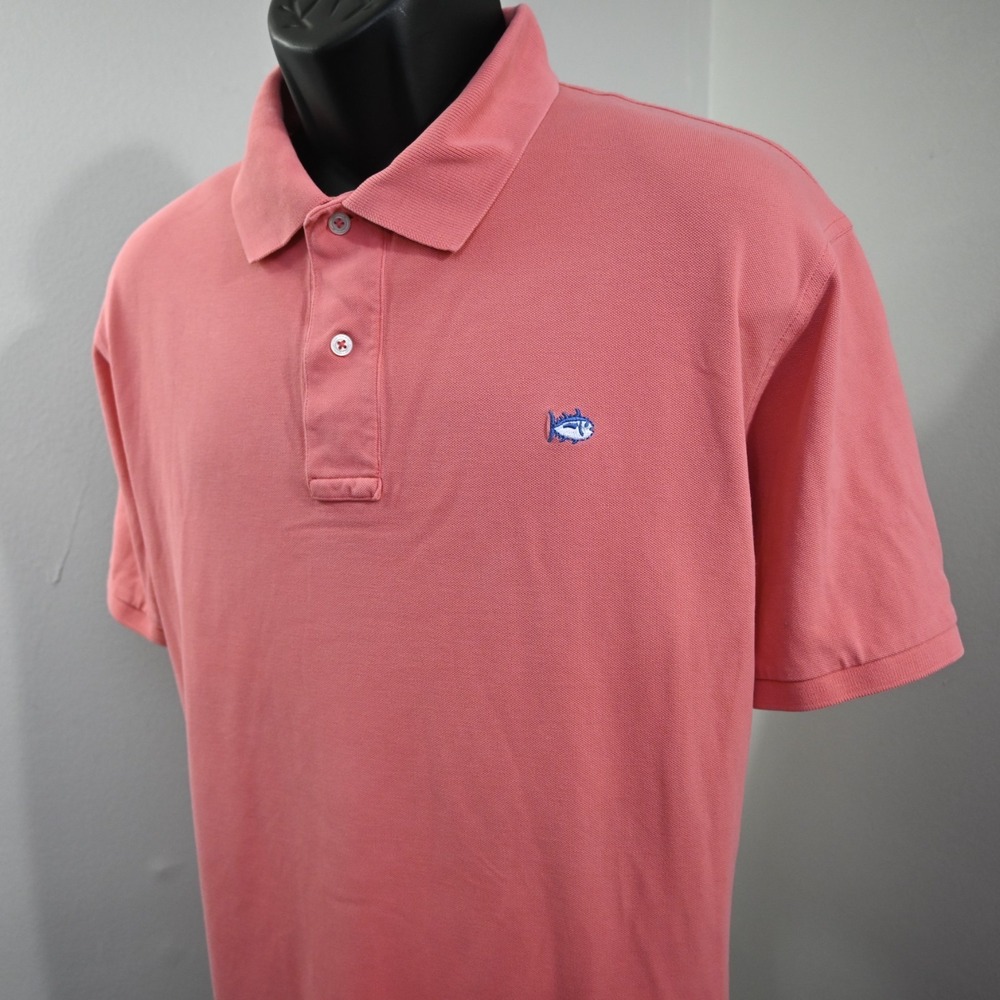 Southern Tide Sport Golf Polo Mens XL‎ Pink Cotton Stretch Short Sleeve Original